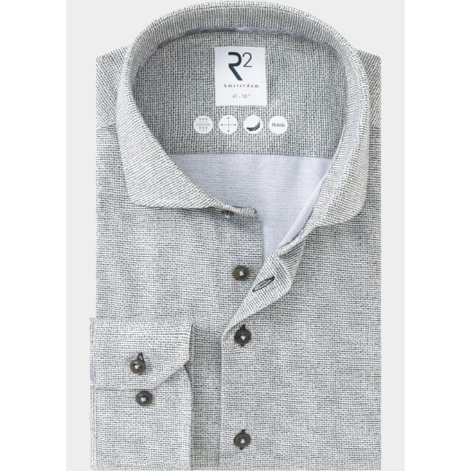 R2 Amsterdam Overhemd heren knitted polyester sorona shir 134.wsp.013/070