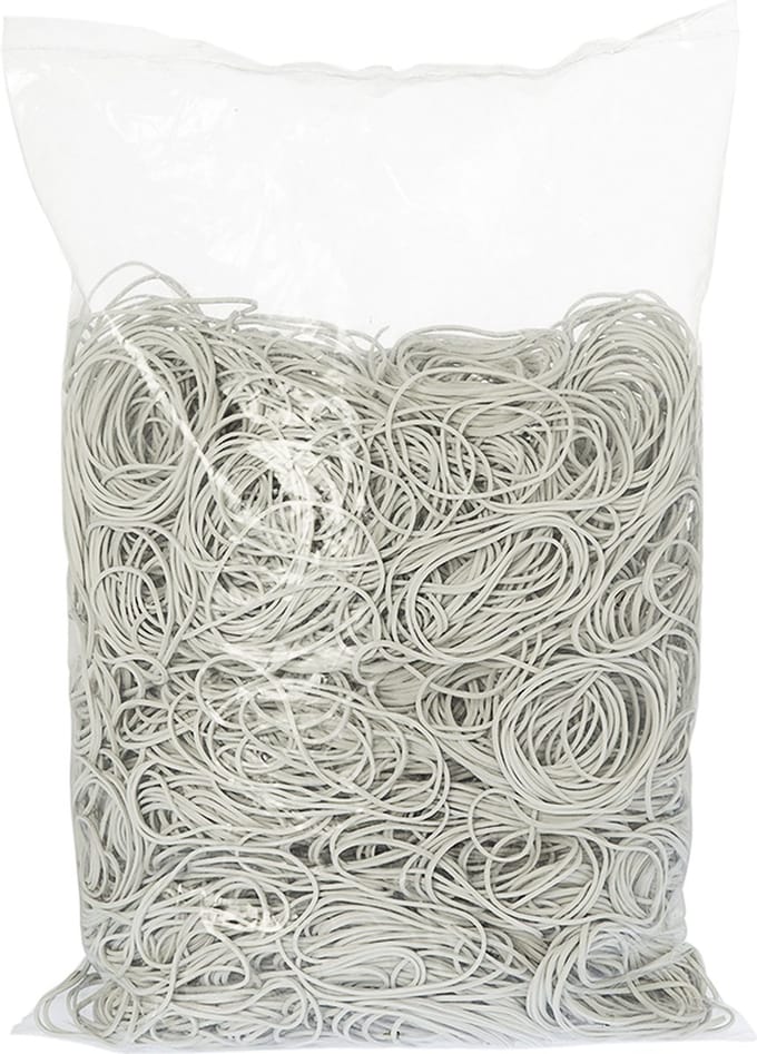 Rubbermagazijn - Elastiekjes - Rubber - Wit - 50x1,5mm - Circa 2700 stuks - Kleine elastiekjes