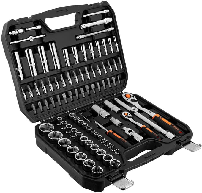 Grupa Topex NEO - Dopsleutelset - 94 stuks - Ergonomische Handgreep - CrV Staal