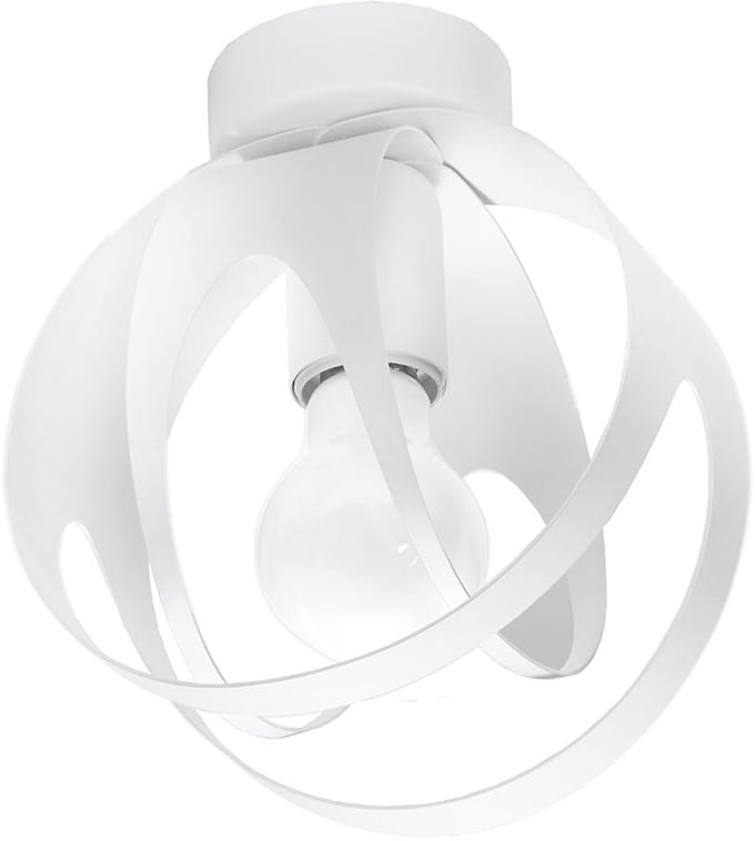 Sollux Lighting Plafondlamp Tulos - E27 - wit - staal - 21x16x16cm