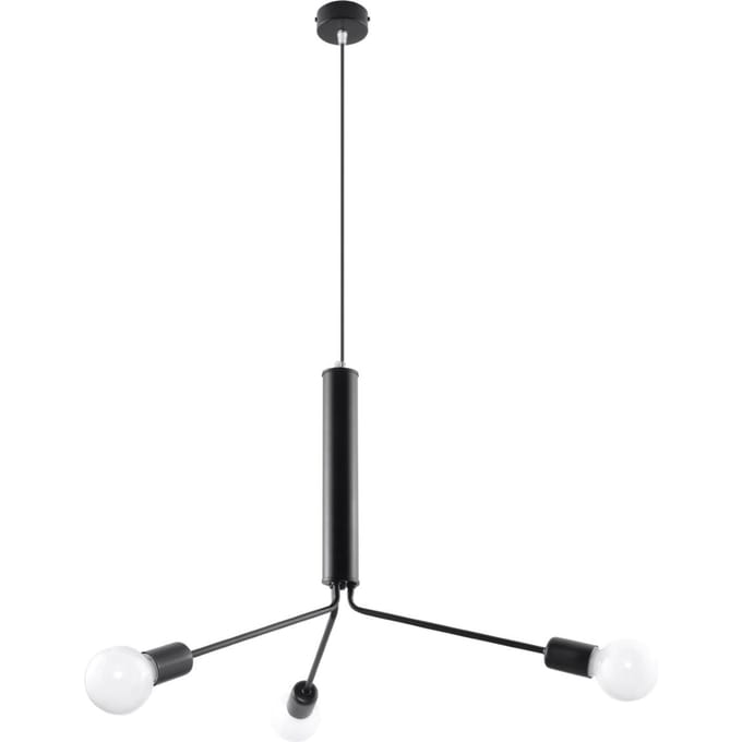 Sollux Lighting Kroonluchte Duomo - E27 - zwart - staal - 100x75x75cm