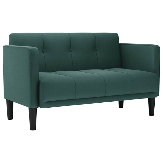 vidaXL - Loveseat - Bank - Donkergroen - 111 - cm - Stof