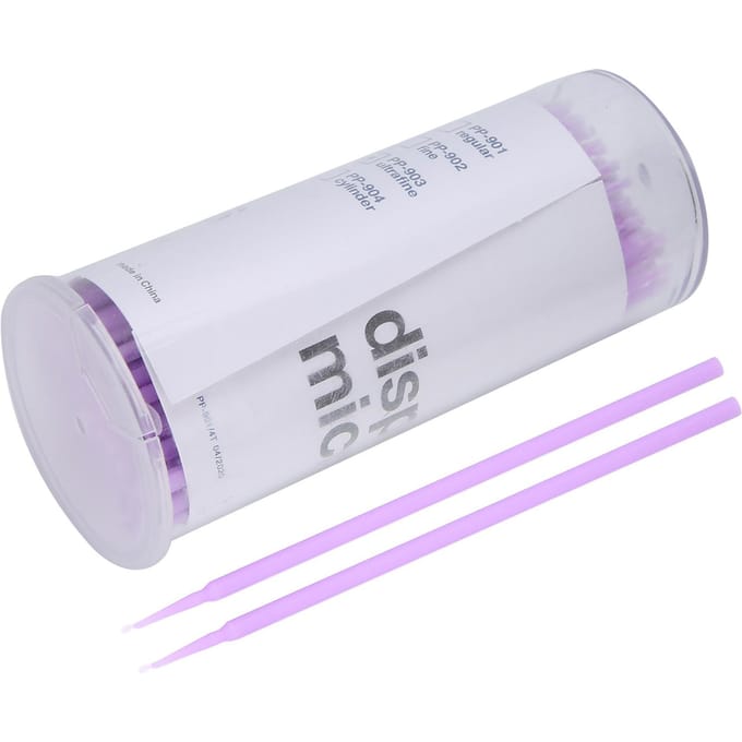 Lot de 100 brosses dentaires jetables, micro-applicateurs, accessoires pour dentistes, violet white