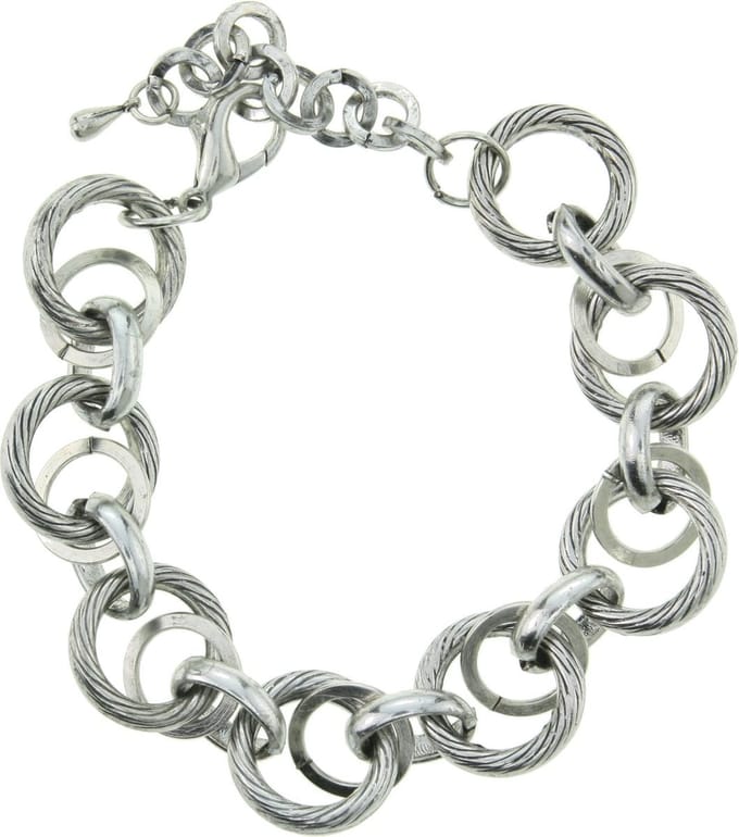 Behave - Schakelarmband dames - zilverkleur - casual chic - 18-23 cm