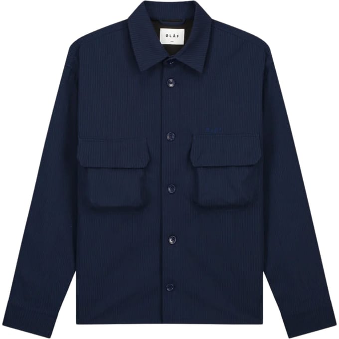 ØlÅf Bonded Pocket Overshirt Ls Overshirts Donkerblauw M200306