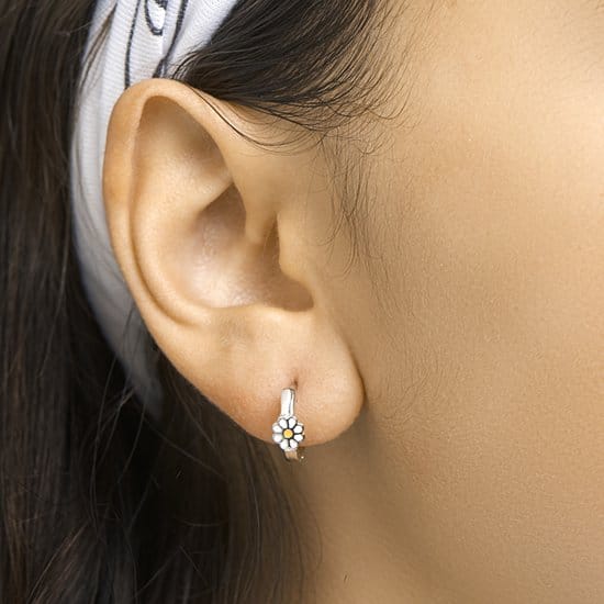 Yep! klapoorringen bloem - 13 mm - Zilver