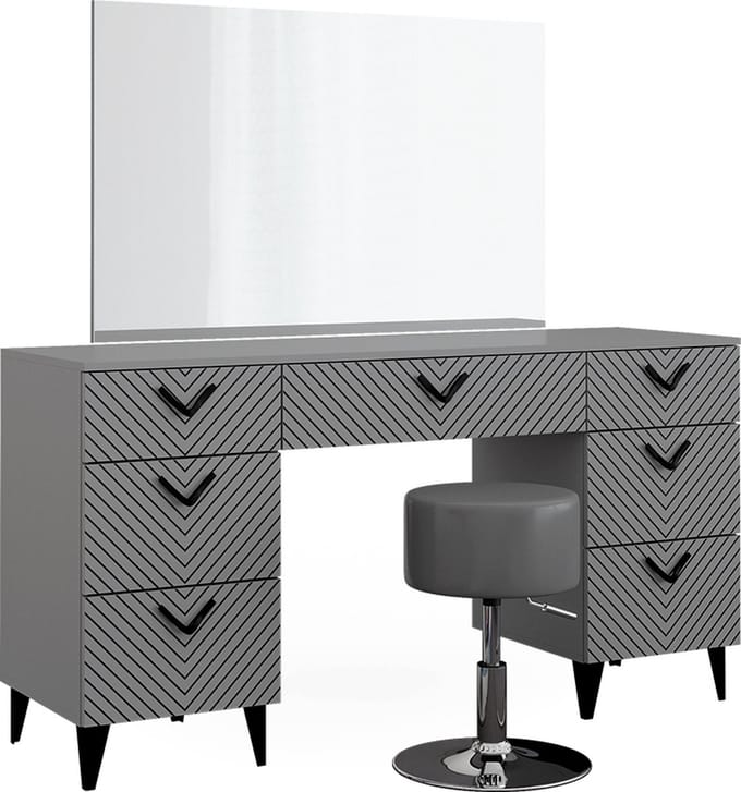 Vicco Anett Kaptafel – 150 cm met krukje Grijs