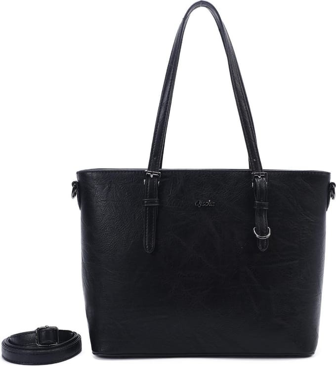 Schoudertas luxe skai Qischa® zwart