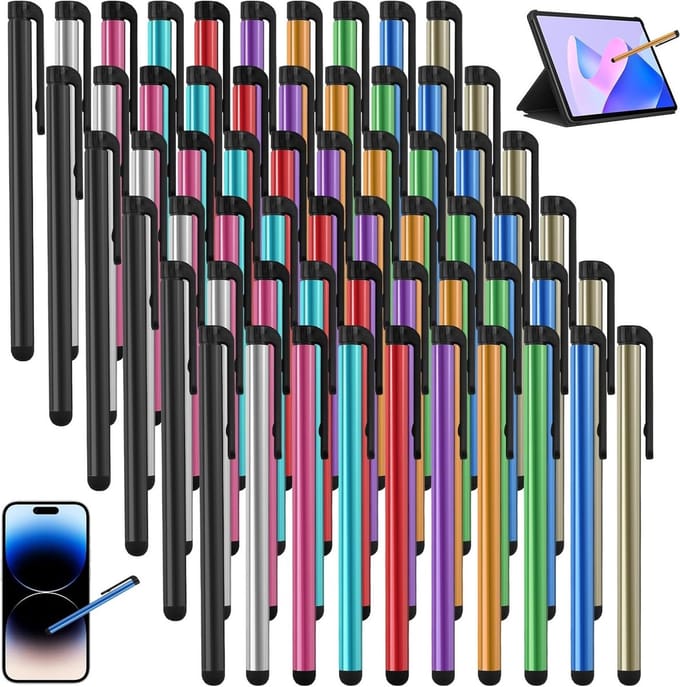 Set van 60 Tablet en Flipchart Stiften voor Mobiele Apparaten, Touchscreens, iPads en Tablets