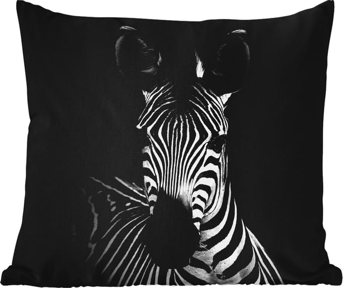 Tuinkussen - Zebra - Zwart - Wit - Dieren - 40x40 cm - Weerbestendig