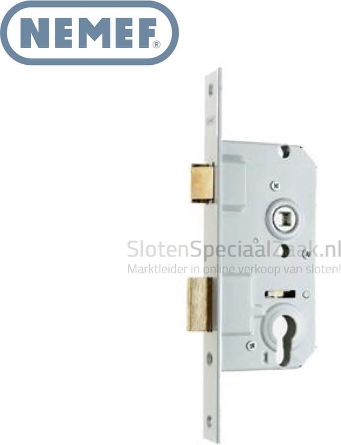Nemef Cilinderslot Insteekslot Deurslot Binnendeur 569/4 - Wit - 72mm