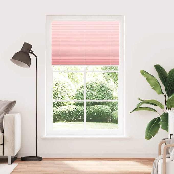 vidaXL - Plissé - rolgordijn - 115x200cm - stofbreedte - 114,4cm - polyester - roze