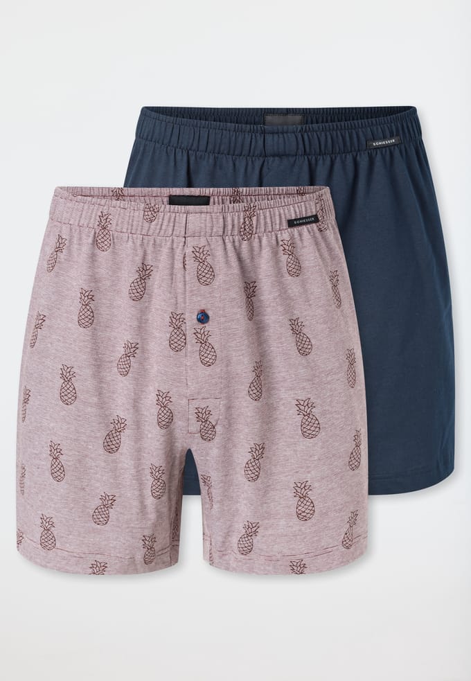 Boxershorts, set van 2, jersey, effen en met patroon - Boxershorts in multipacks 10