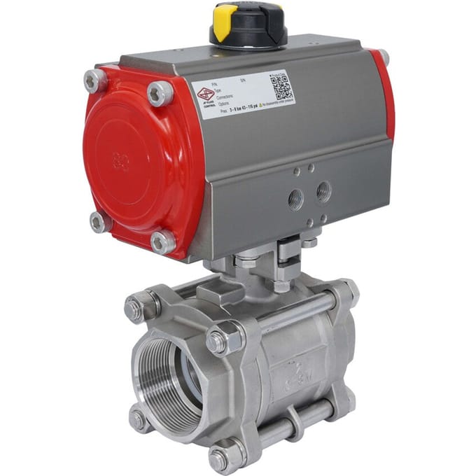 Pneumatische Kogelkraan G1 1/2'' RVS Dubbelwerkend