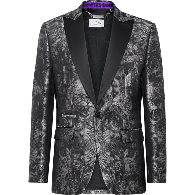Blazer Met Één Knoop Slim Fit Gothic Plein