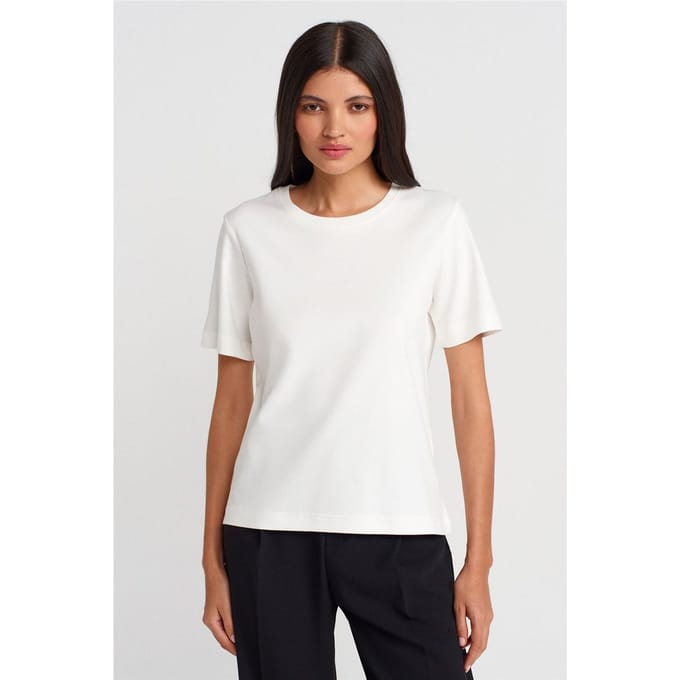 Dames Katoenen Ronde Hals T-Shirt