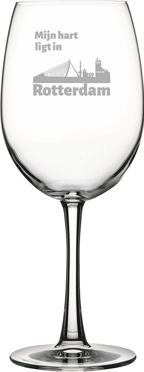 Gegraveerde Rode wijnglas 58cl Rotterdam