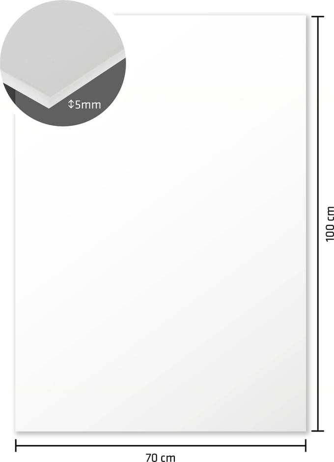 Kangaro foamboard - 70 x 100 cm - 5mm - wit - doos van 10 stuks