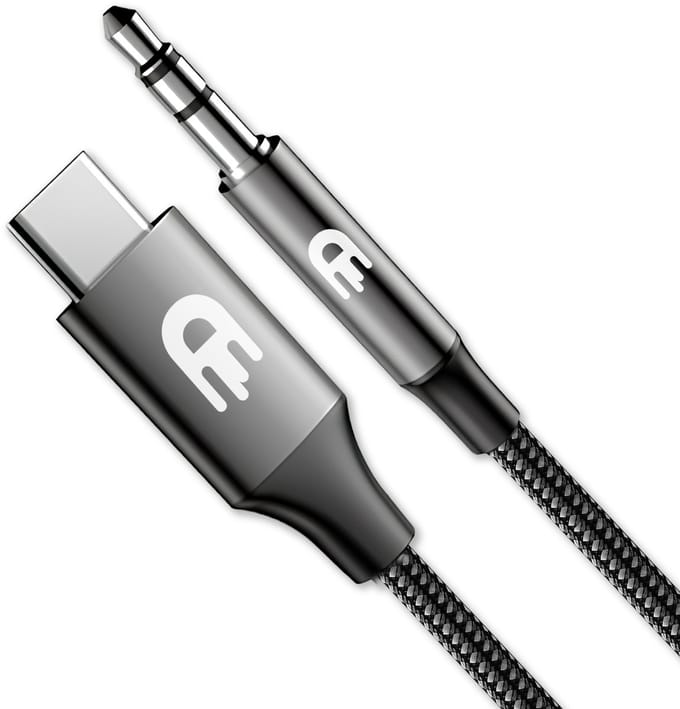 Drivv. USB C naar AUX Kabel - USB C naar Jack - 3.5mm Audio Kabel - USB-C naar Auto - USB-C naar Headphone - Nylon - 1 meter
