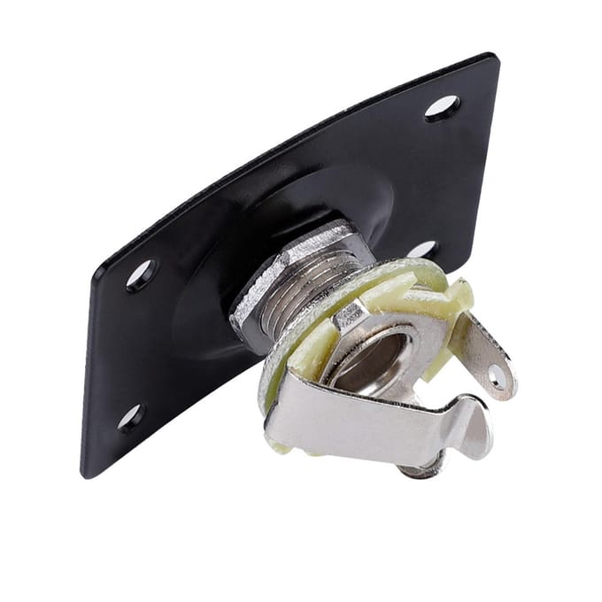 Rechthoekige Output Jack Plate Socket voor LP Stijl Elektrische Gitaar (Zwart)