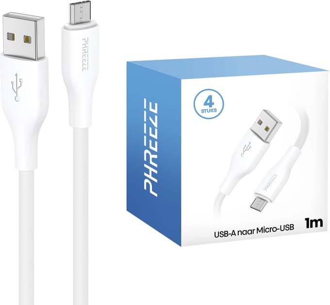 Micro usb kabels - 4 pack - 1 meter - Oplader geschikt voor ps4, xbox one, android - Oplaadkabel