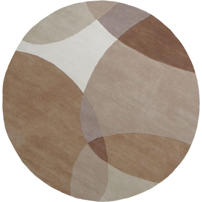 Veer Carpets Vloerkleed abstract /bruin rond ø200 cm