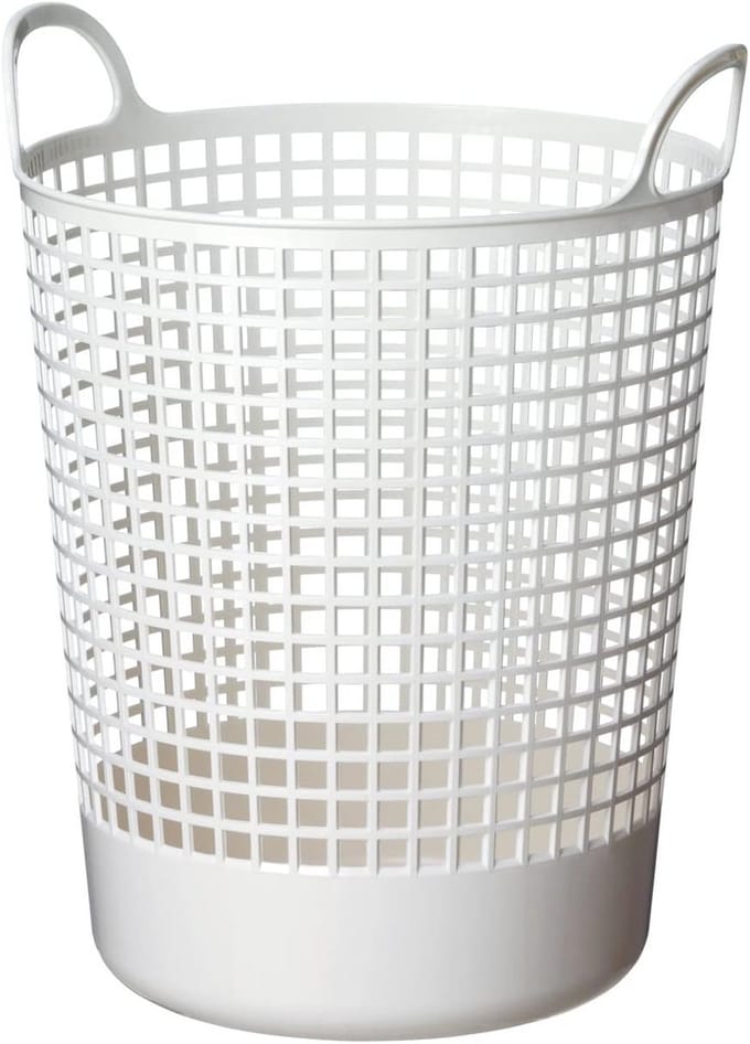 Grote ronde wasmand in Scandinavië stijl - Wit