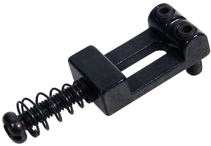 Brugzadel, metaal, zwart, Stallion, p=10,5, inclusief veer en schroef, 6-pack