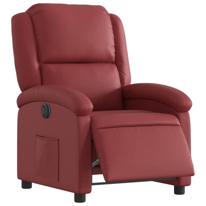 vidaXL - Fauteuil - verstelbaar - elektrisch - kunstleer - wijnrood