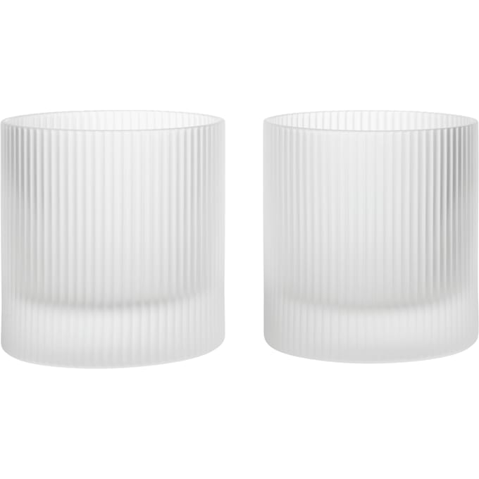 Ferm Living Ripple beker glazen (set van 2) - frosted