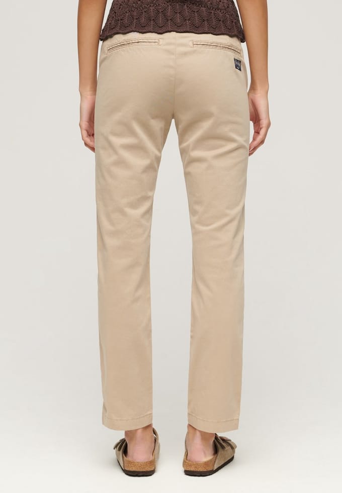 Superdry - Chino met halfhoge taille - Dames - Broeken