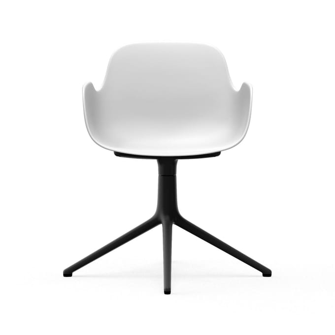 Normann Copenhagen - Form Draaifauteuil - wit - aluminium zwart