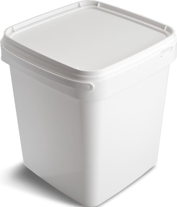 10 liter Emmer Wit Vierkant