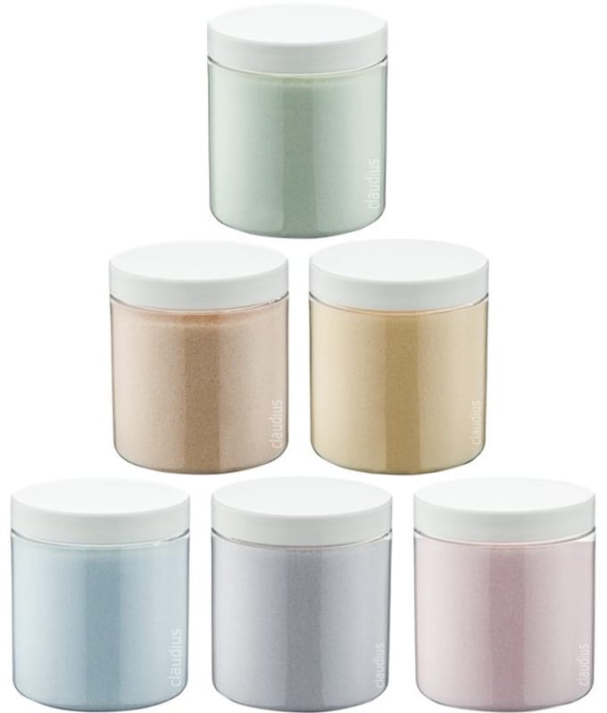Scrubzout - 300 gram - set van 6 verschillende geuren - Witte Deksel - Opium, Lavendel, Rozen, Amandel, Vanille en Eucalyptus - Hydraterende Lichaamsscrub - Cadeau
