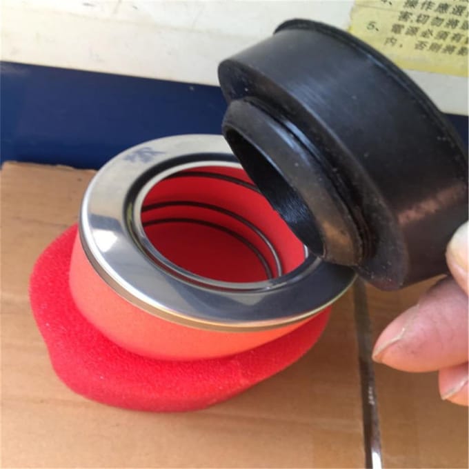 Filtre à air en mousse de vélo de moto de diamètre intérieur de 58mm de haute performance droit rouge