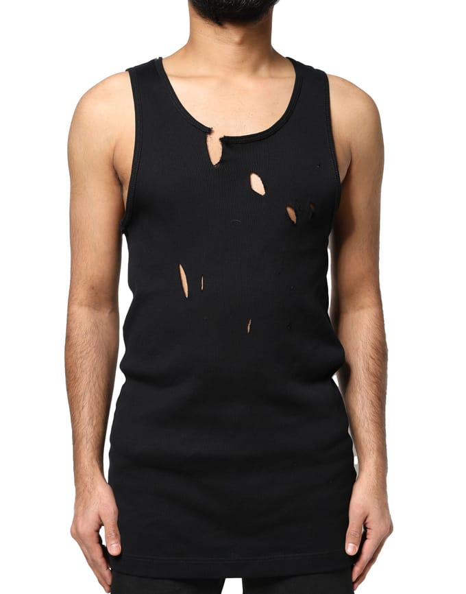 Versleten Geribbelde Tanktop