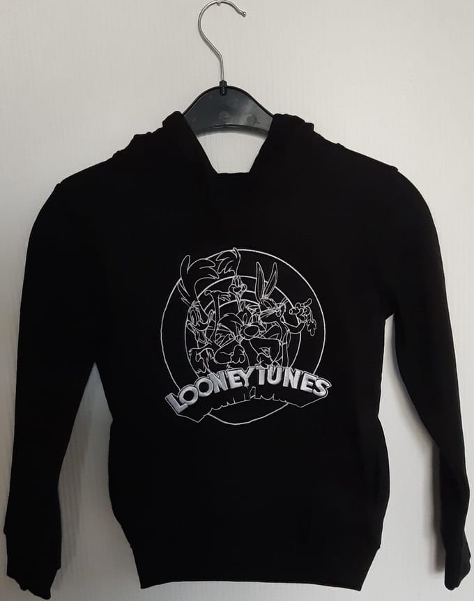 Little Eleven Paris hoodie maat 128 zwart