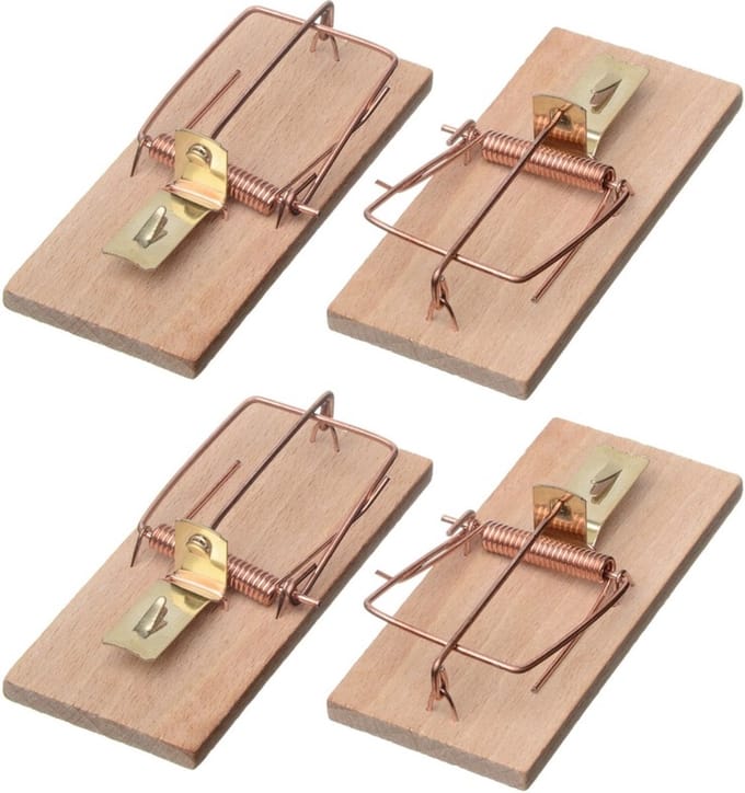 Ubbink Muizenval - 4x stuks - muizenklemmen - 10 cm - Ongediertebestrijding