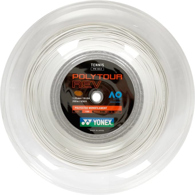 Yonex Poly Tour Rev Rol Snaren 200m-Wit