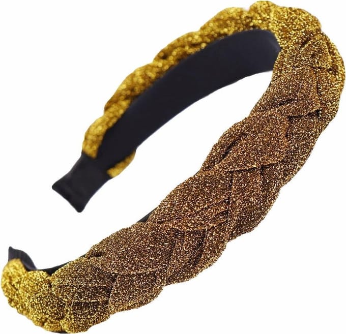 Velvet Glitter Diadeem / Haarband | Metallic Goud | Polyester