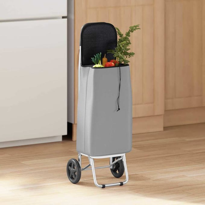 vidaXL - Winkelwagen - Grijs - 35 - x - 28 - x - 92 - cm - Oxford - stof