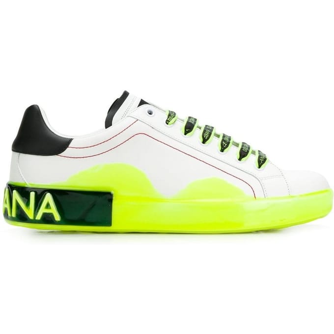 Dolce & Gabbana Heren Witte Kalfsleren Sneakers