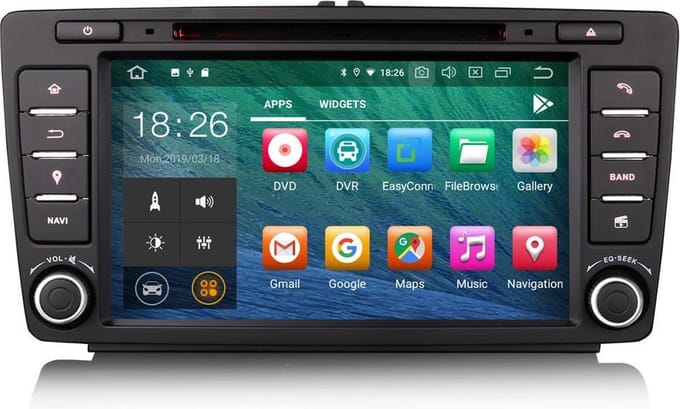 Skoda Octavia Autoradio Android 9.0 | 2009 t/m 2012 | Navigatie & Bluetooth | Wifi | USB
