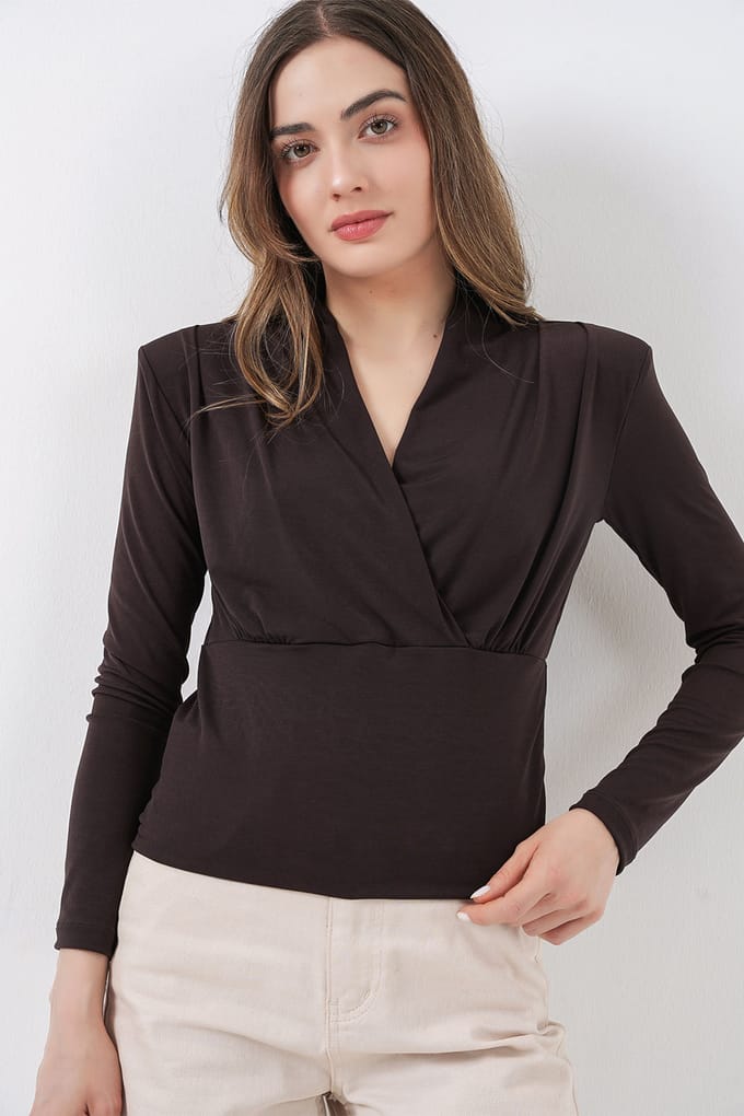 V-hals Drape Blouse