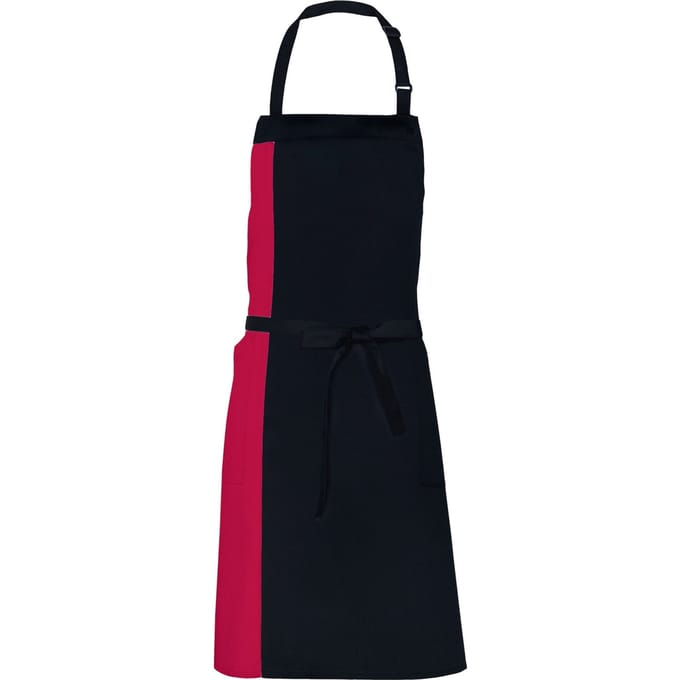 Link Kitchen Wear Unisex Duo Schort voor volwassenen (Zwart/Rood)
