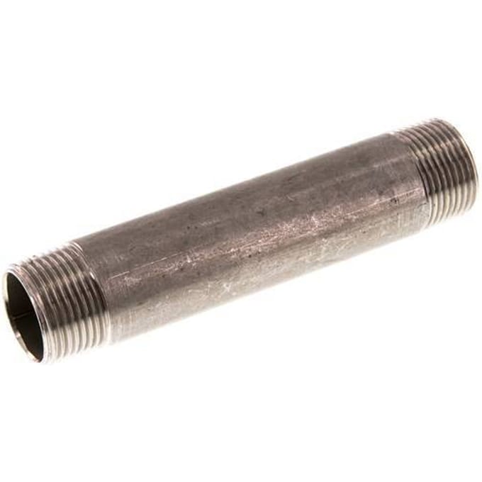 R 3/4'' RVS Dubbele Pijpnippel 20 Bar DIN 2982 - 120mm