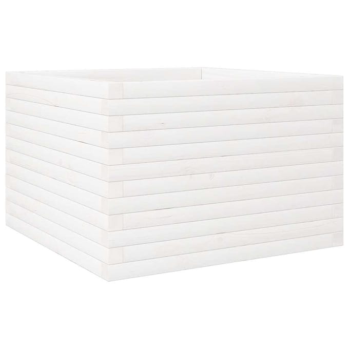 vidaXL - Plantenbak - 70x70x46 - cm - massief - grenenhout - wit