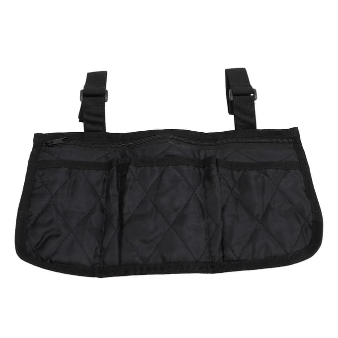 Rolstoel Zijtas Armleuning Zakje Waterdicht Polyester Opbergaccessoires voor Rollators black