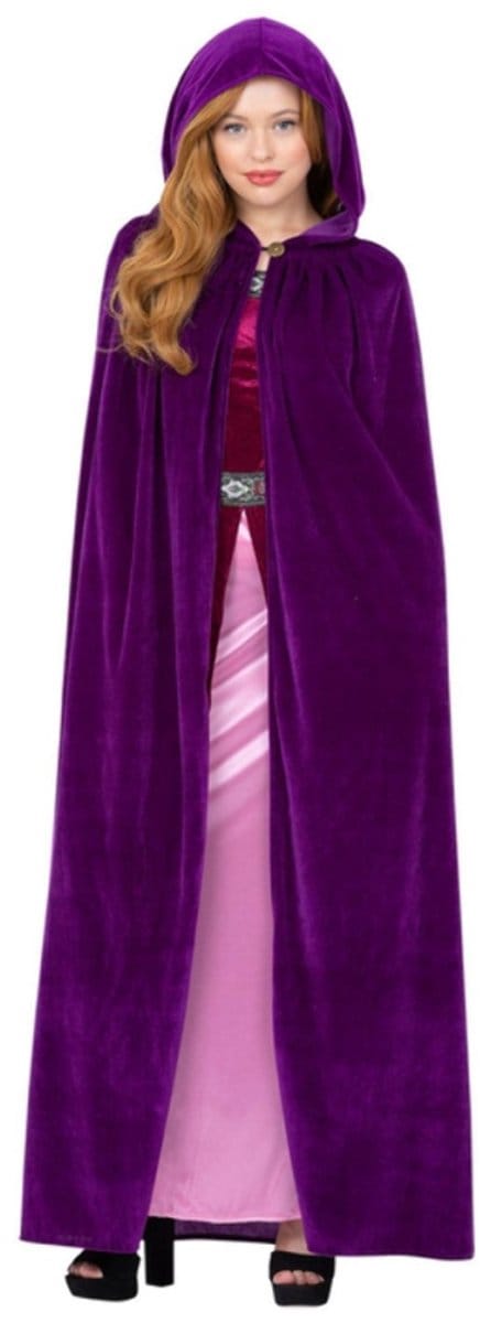 Smiffys - Deluxe Cloak Amethyst Cape - Paars