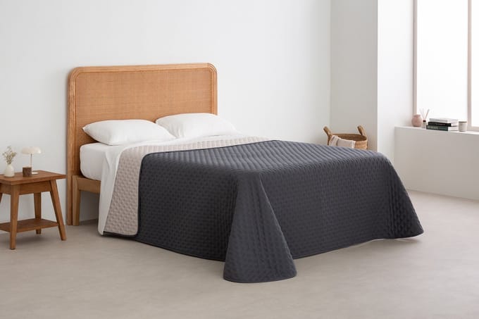 Belmarti Nature bedsprei 200 x 270 cm - grijs - omkeerbaar